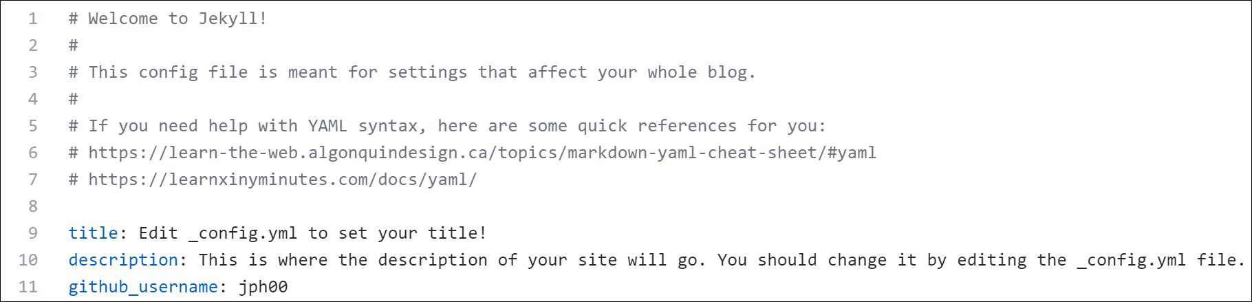 Fill in the config file